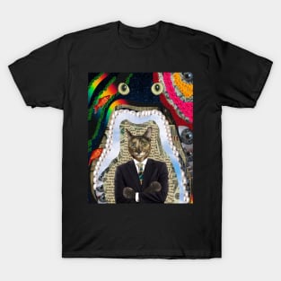 gato jefe collage de arte  digital T-Shirt